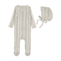 Linear Print Footie Set
