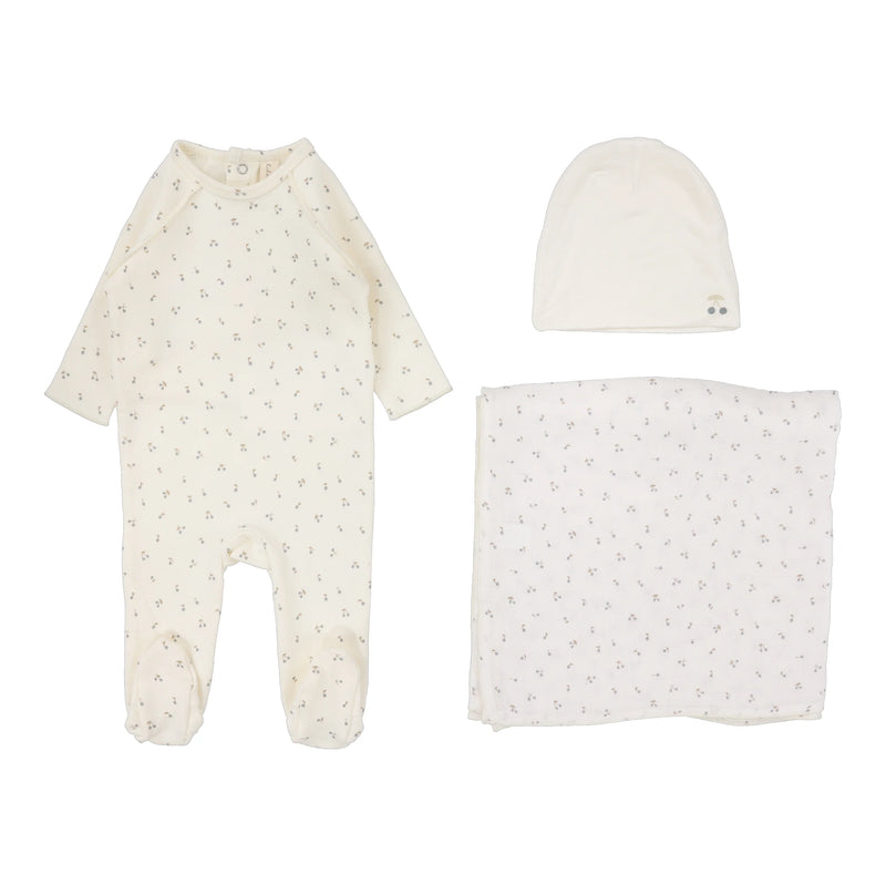 Cherry Print Layette Set