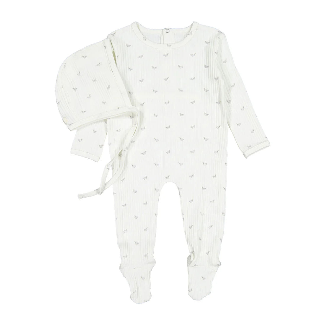 Blue Duckling Footie & Bonnet
