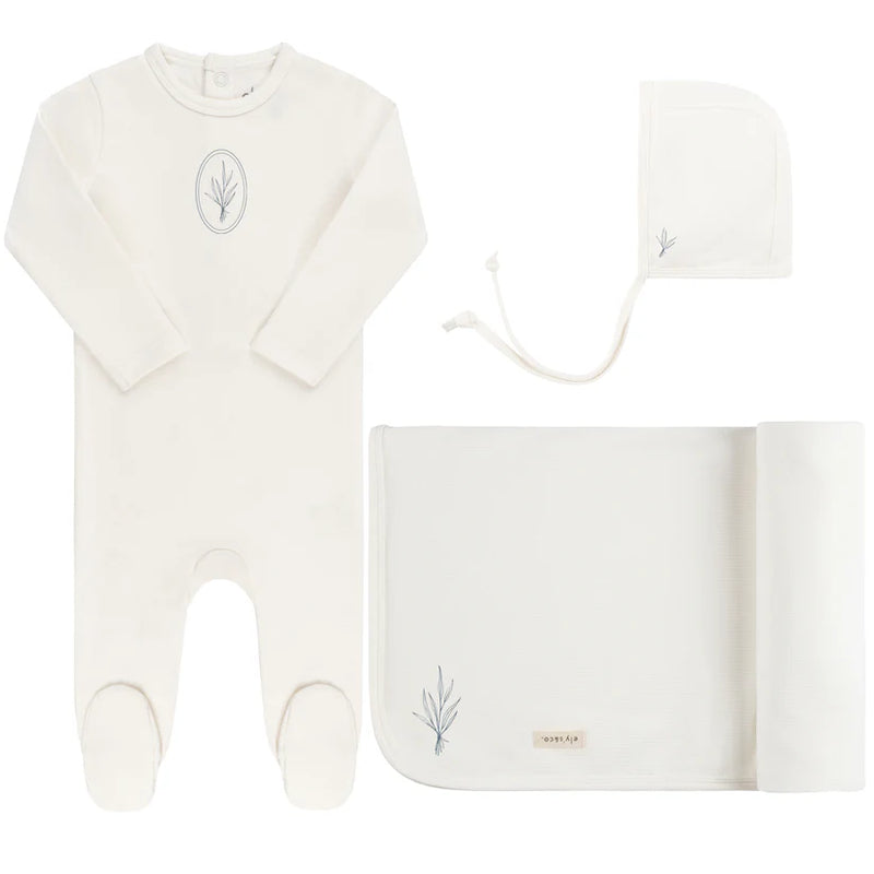 Velour Center Floral Layette Set