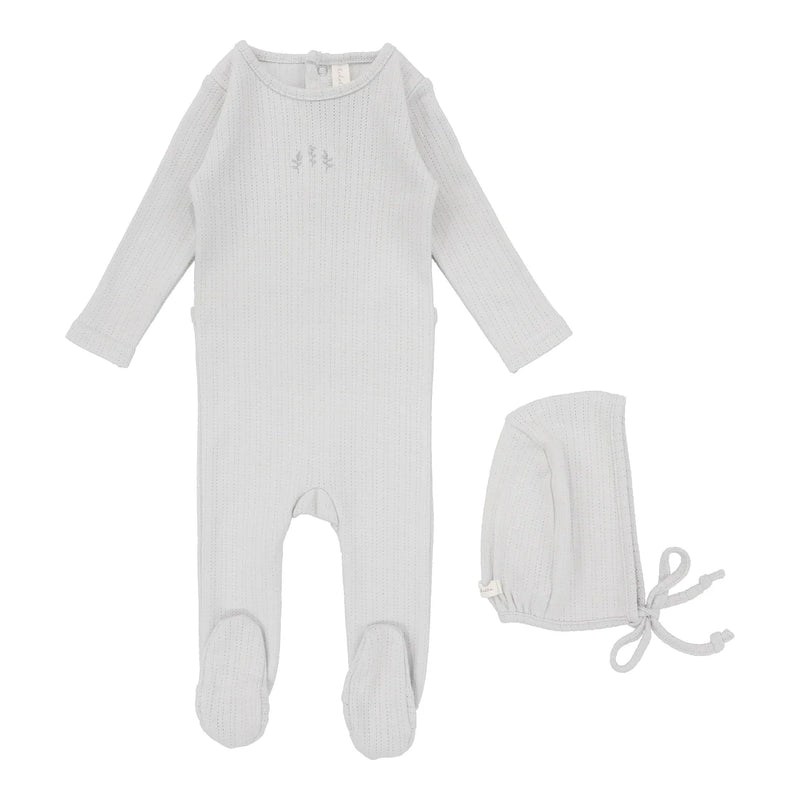 Striped Pointelle Footie Set