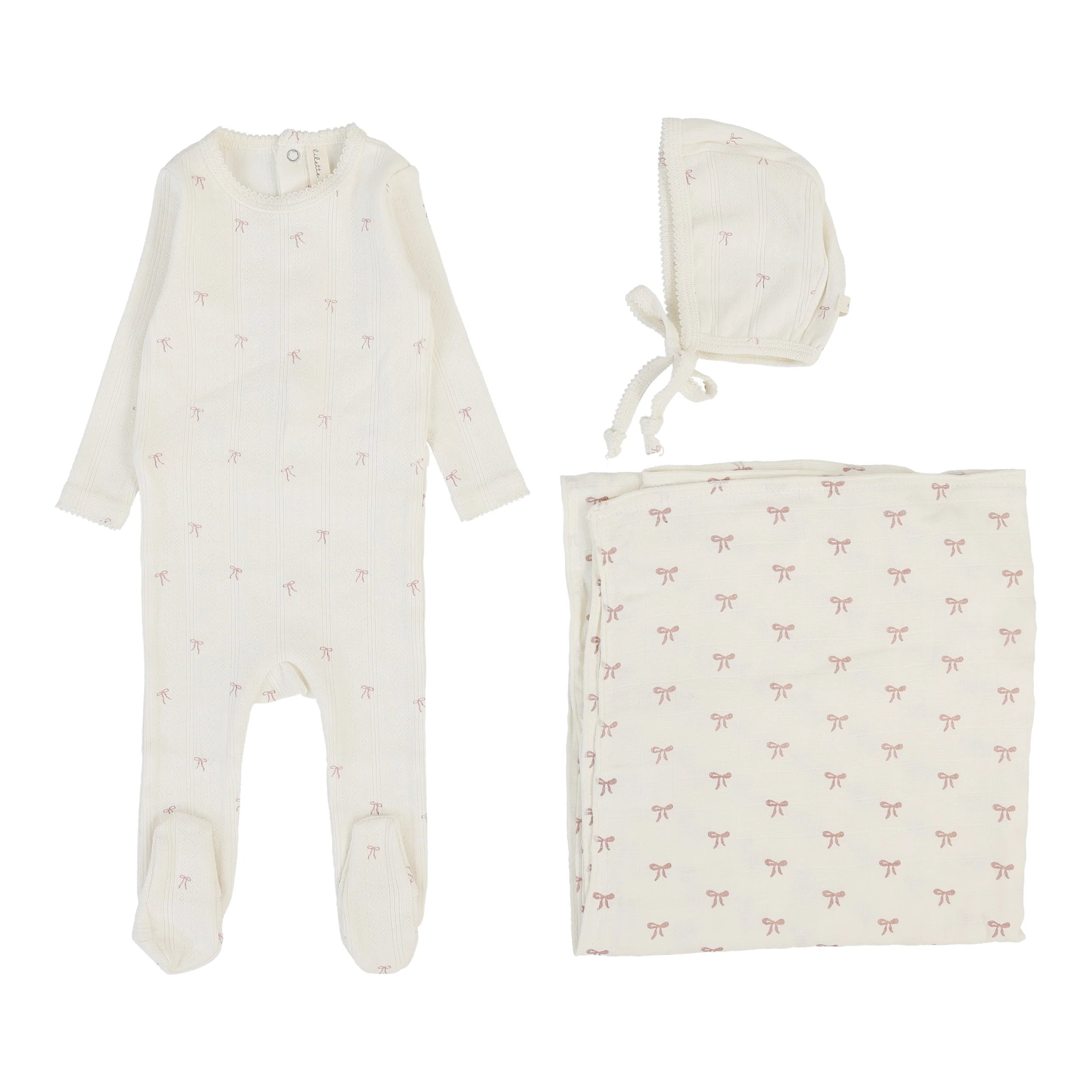 Printed Pointelle Layette Set