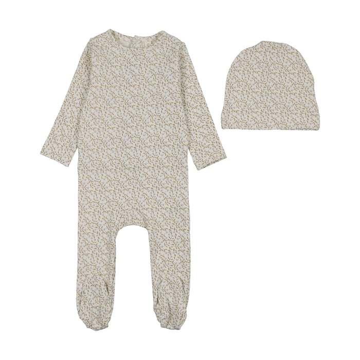 Dahlia Vines Print Footie Set