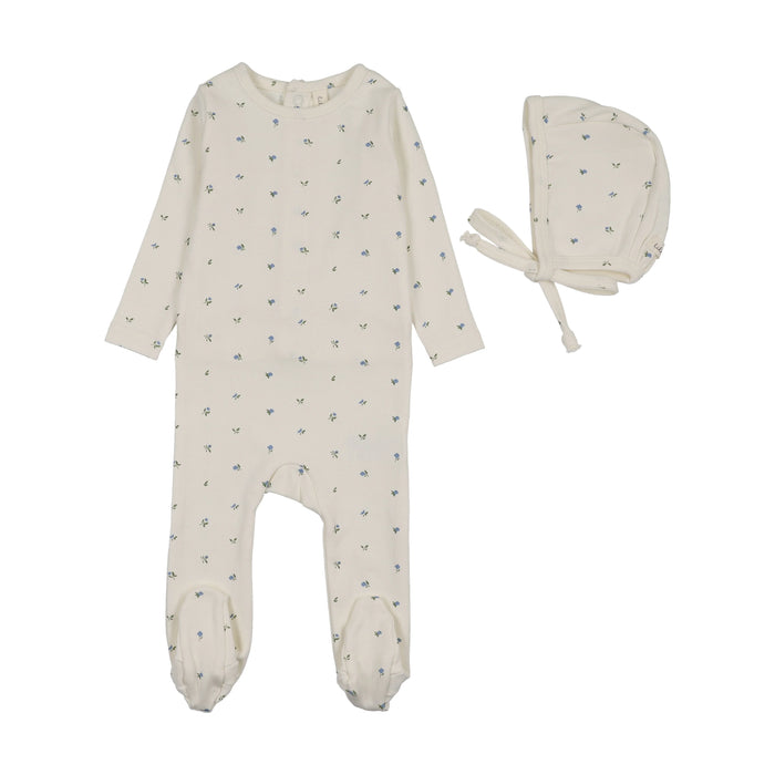 Bitsy Floral Footie & Hat