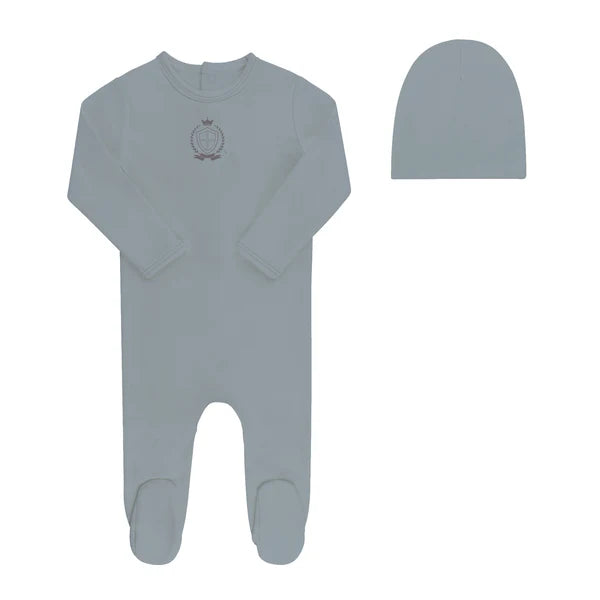 Metallic Crest Footie & Beanie