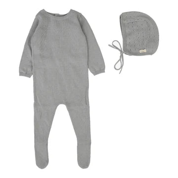 Dotty Knit Footie Set