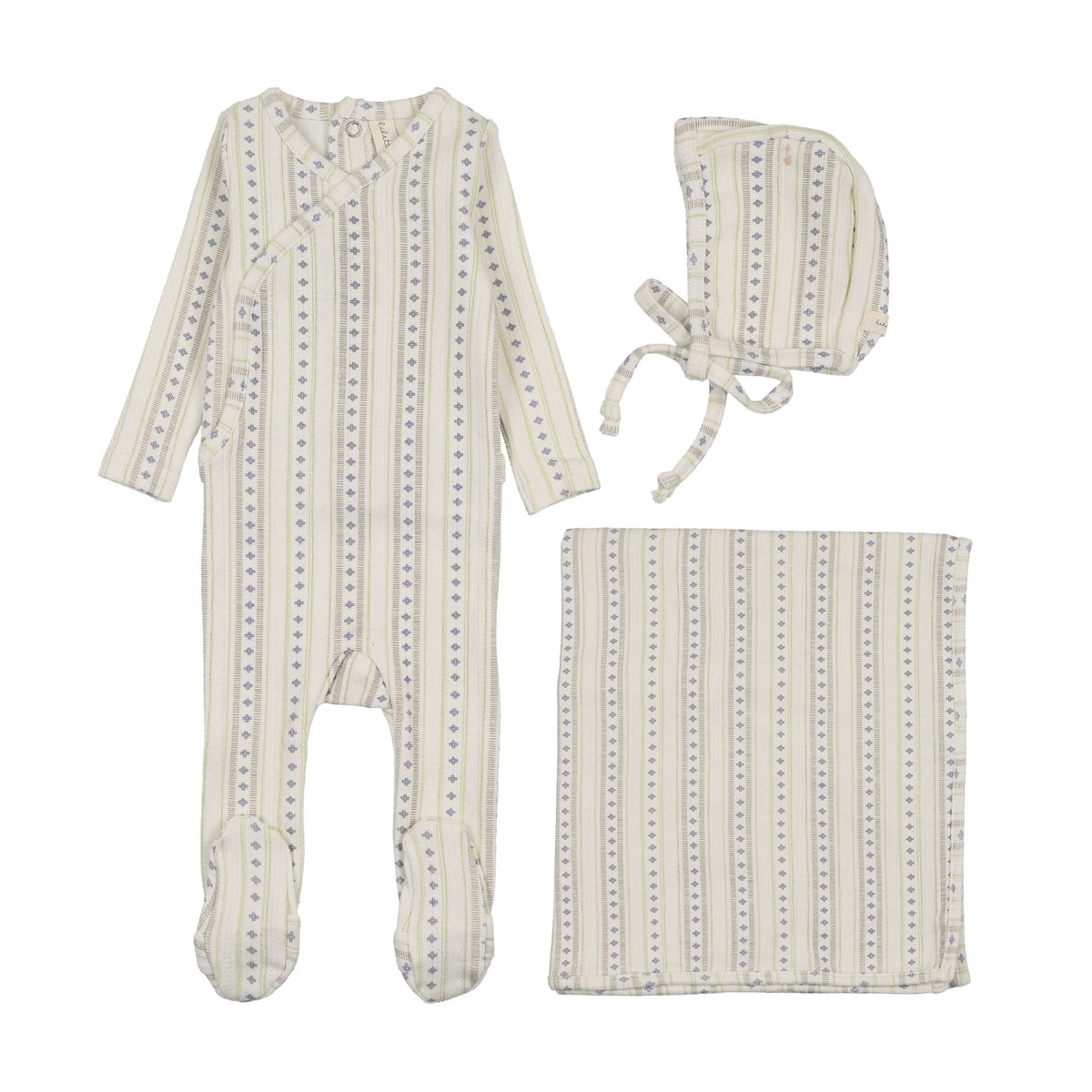 Linear Print Layette Set