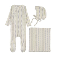 Linear Print Layette Set