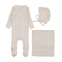 Linear Print Layette Set