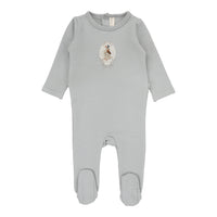 Lilette French Terry Duck Print Footie - Blue Lilette French Terry Duck Print Footie - Blue