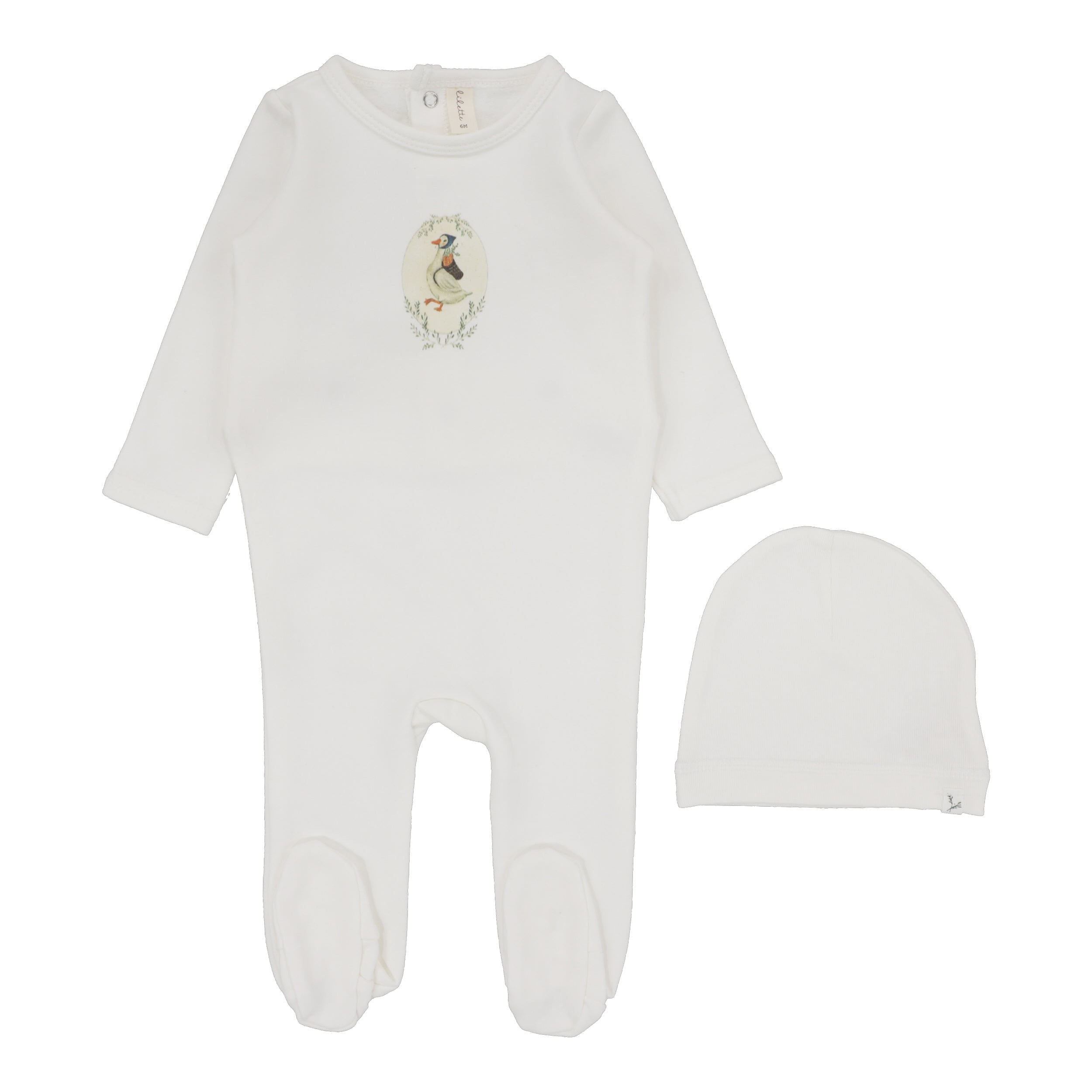 White French Terry Print Footie Set