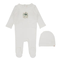 White French Terry Print Footie Set