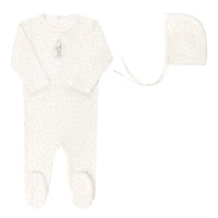 Bunny Pin Dot Footie & Hat