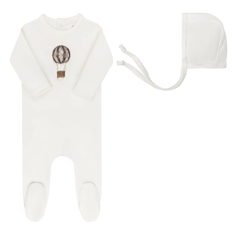 French Terry Hot Air Balloon Footie & Hat