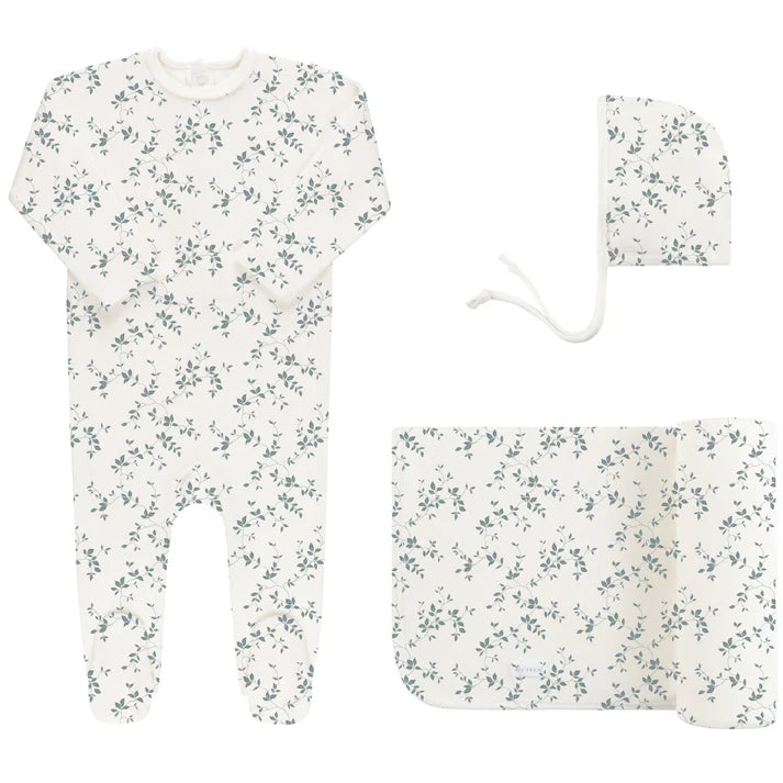 Velour Vine Pattern Layette Set