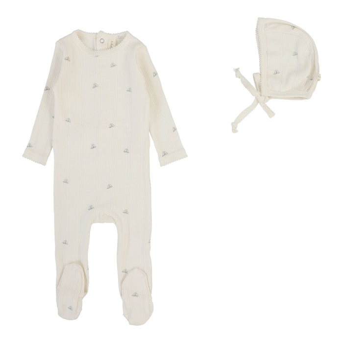 Printed Pointelle Footie Set