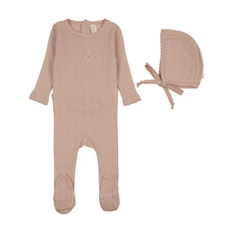 Geo Floral Embroidered Footie Set