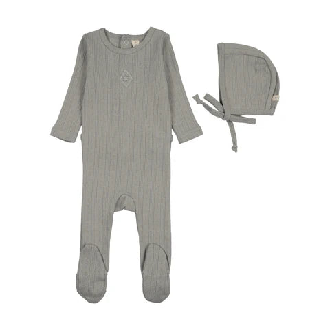 Geo Floral Embroidered Footie Set