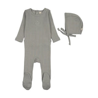 Geo Floral Embroidered Footie Set