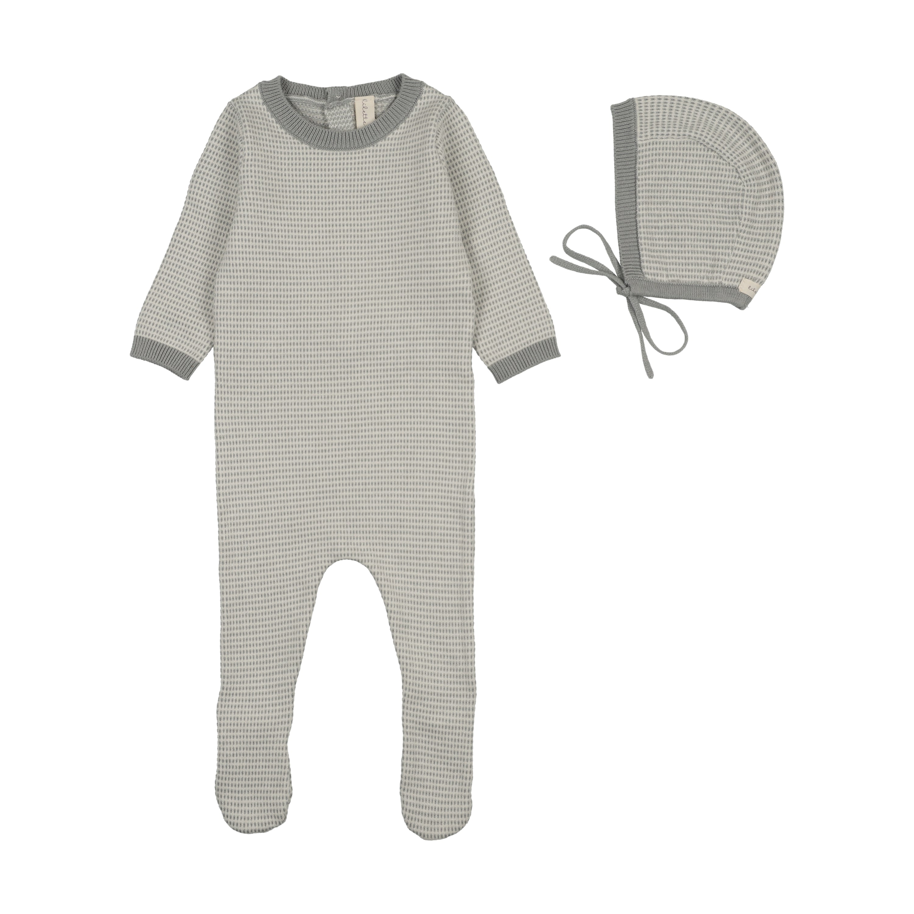 Two Tone Knit Footie Set