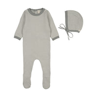 Two Tone Knit Footie Set