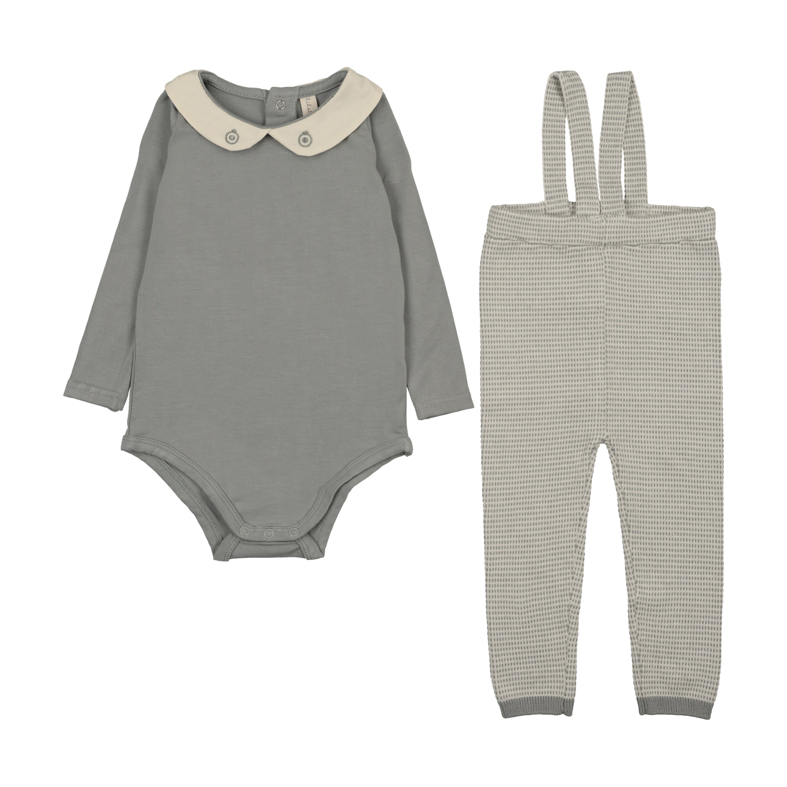 Two Tone Knit Suspender Set Long