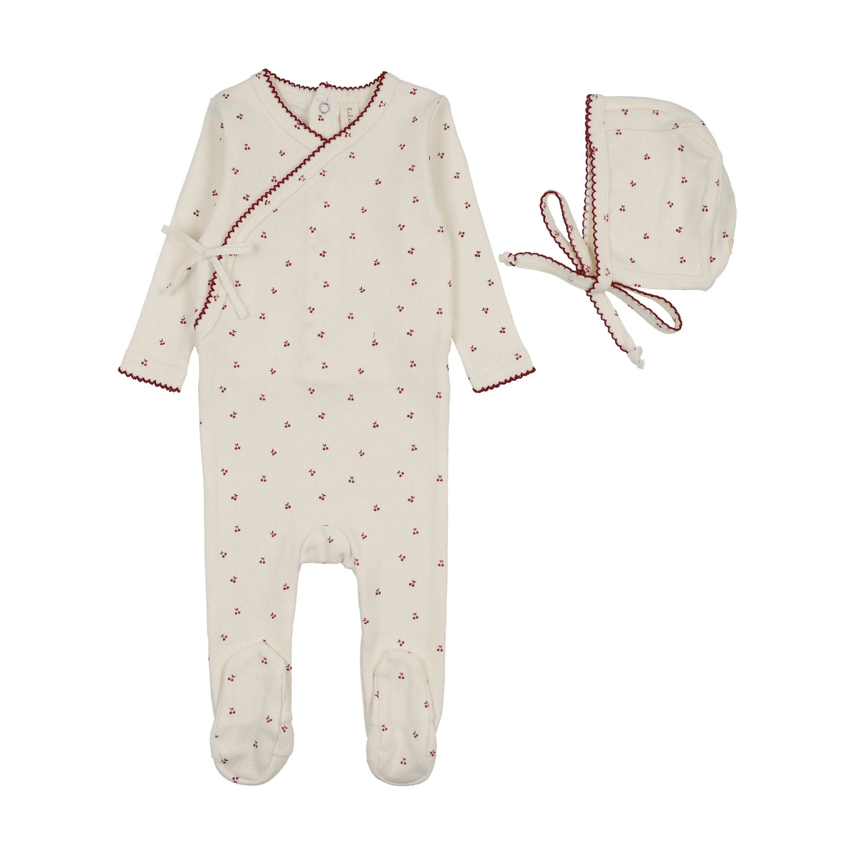 Cherry scallop Footie Set