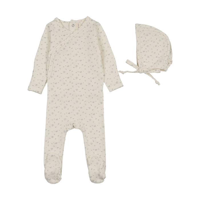 Printed Wrapover Footie Set
