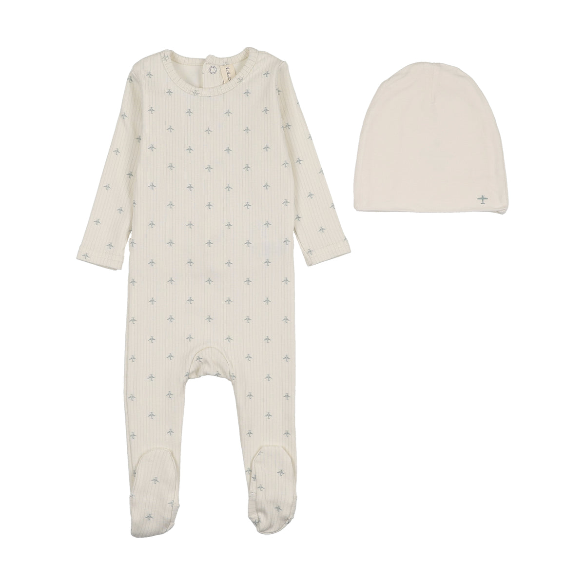 Striped Planes Footie Set