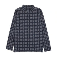 Home Garden  Printed Mockneck With Knit Suspender Leggings