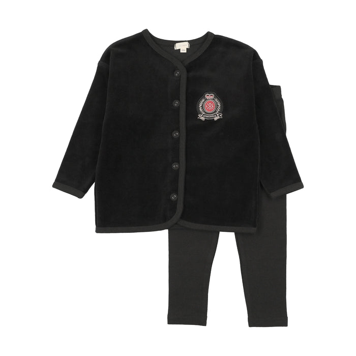 Velour Crest Lounge Set