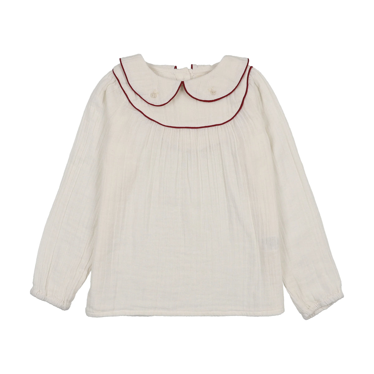 Girl Embroidered Shirt With Suspender Leggings & Cardigan