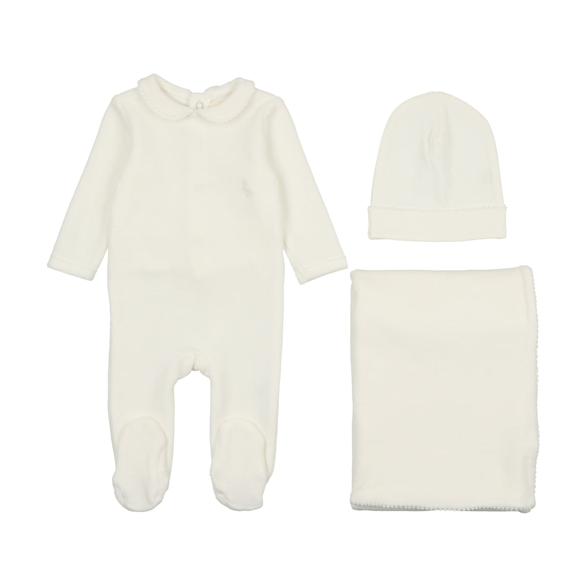 Picot Edge Velour Layette Set