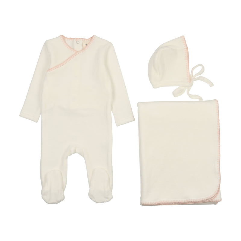 Velour Embroidered Layette Set