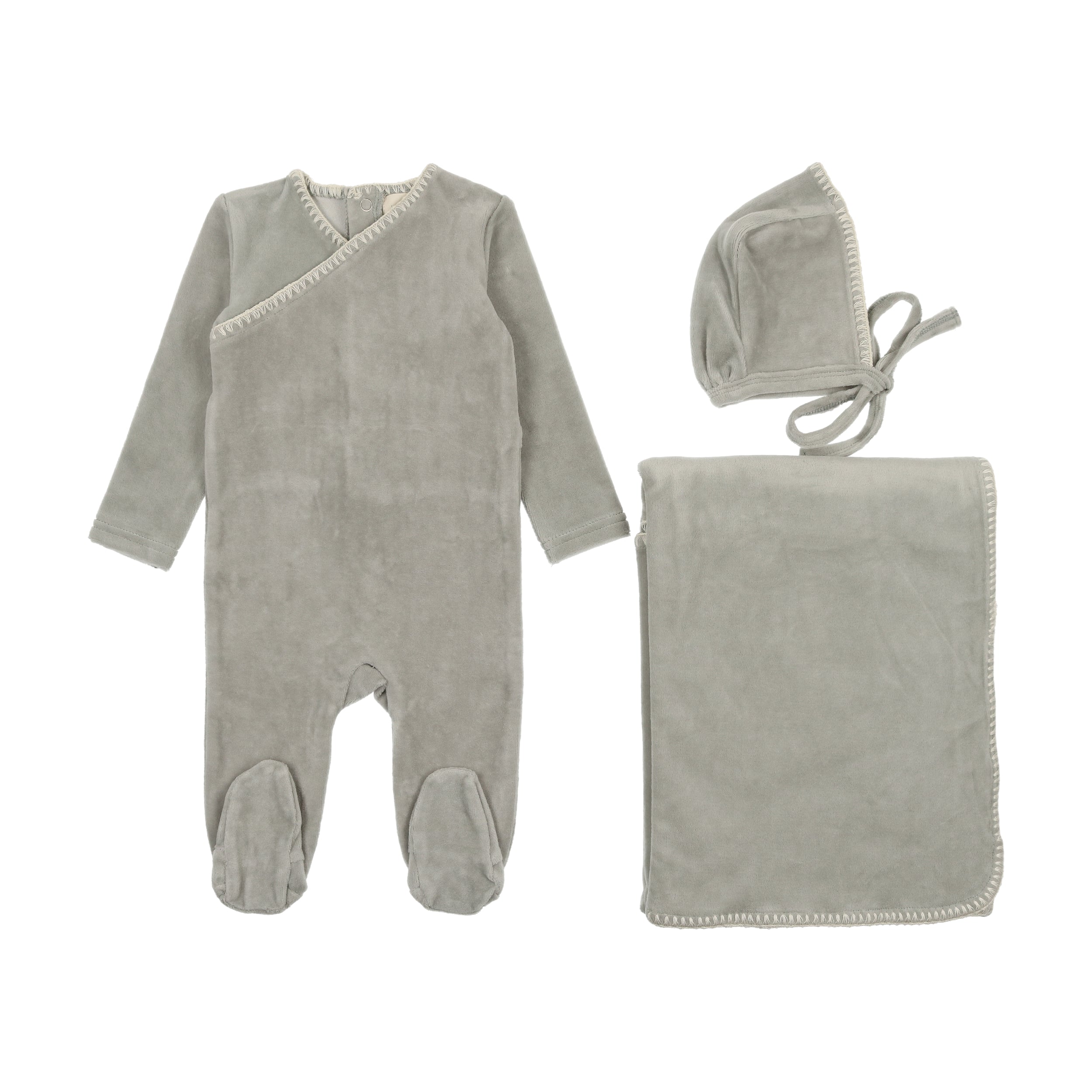 Velour Embroidered Layette Set