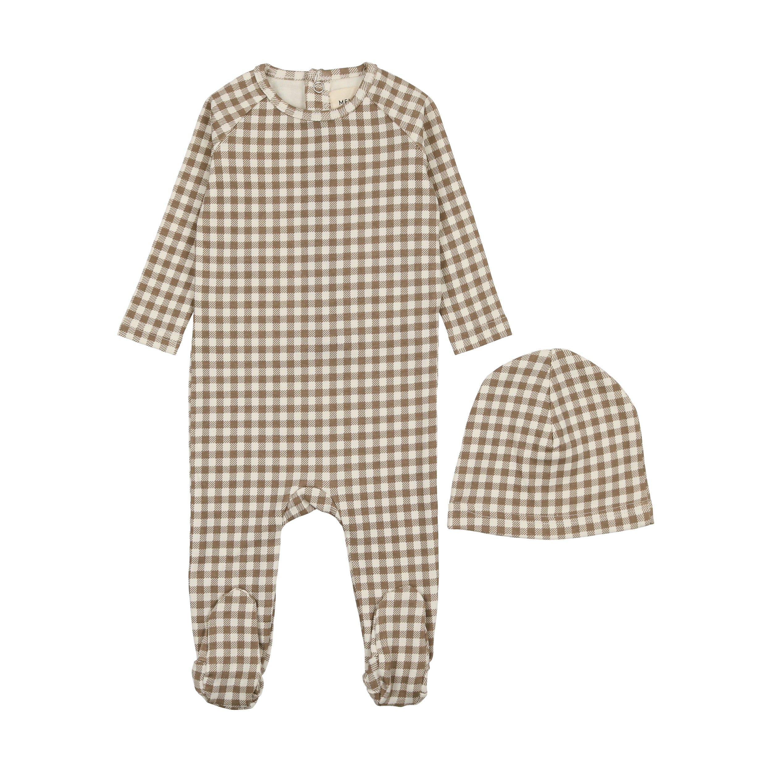 Gingham Footie & Hat