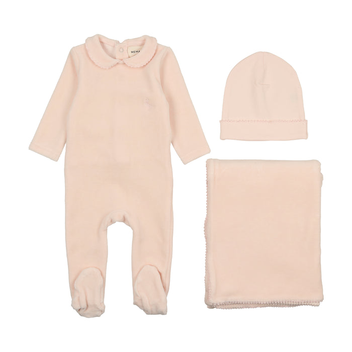 Picot Edge Velour Layette Set