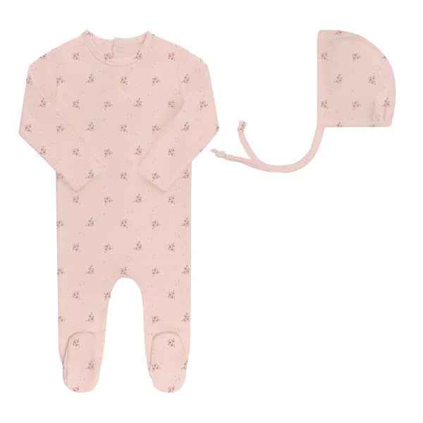 Rosebud/Diamond Footie & Bonnet
