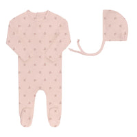 Rosebud/Diamond Footie & Bonnet