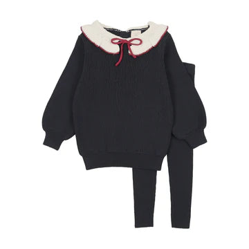 Ruffle Collar Knit Toddler Set