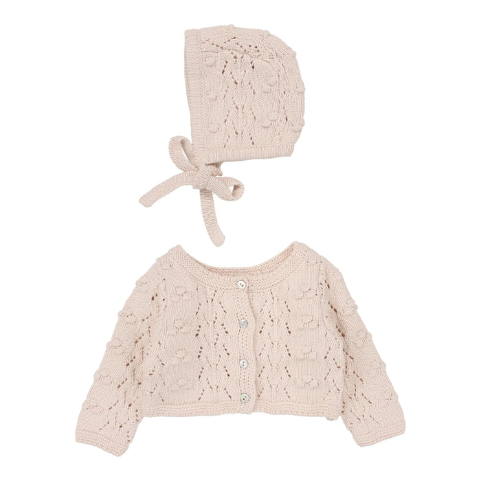 Popcorn Weave Cardigan Set
