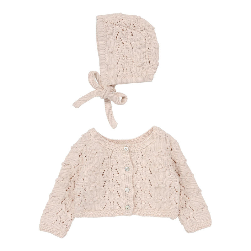 Popcorn Weave Cardigan Set
