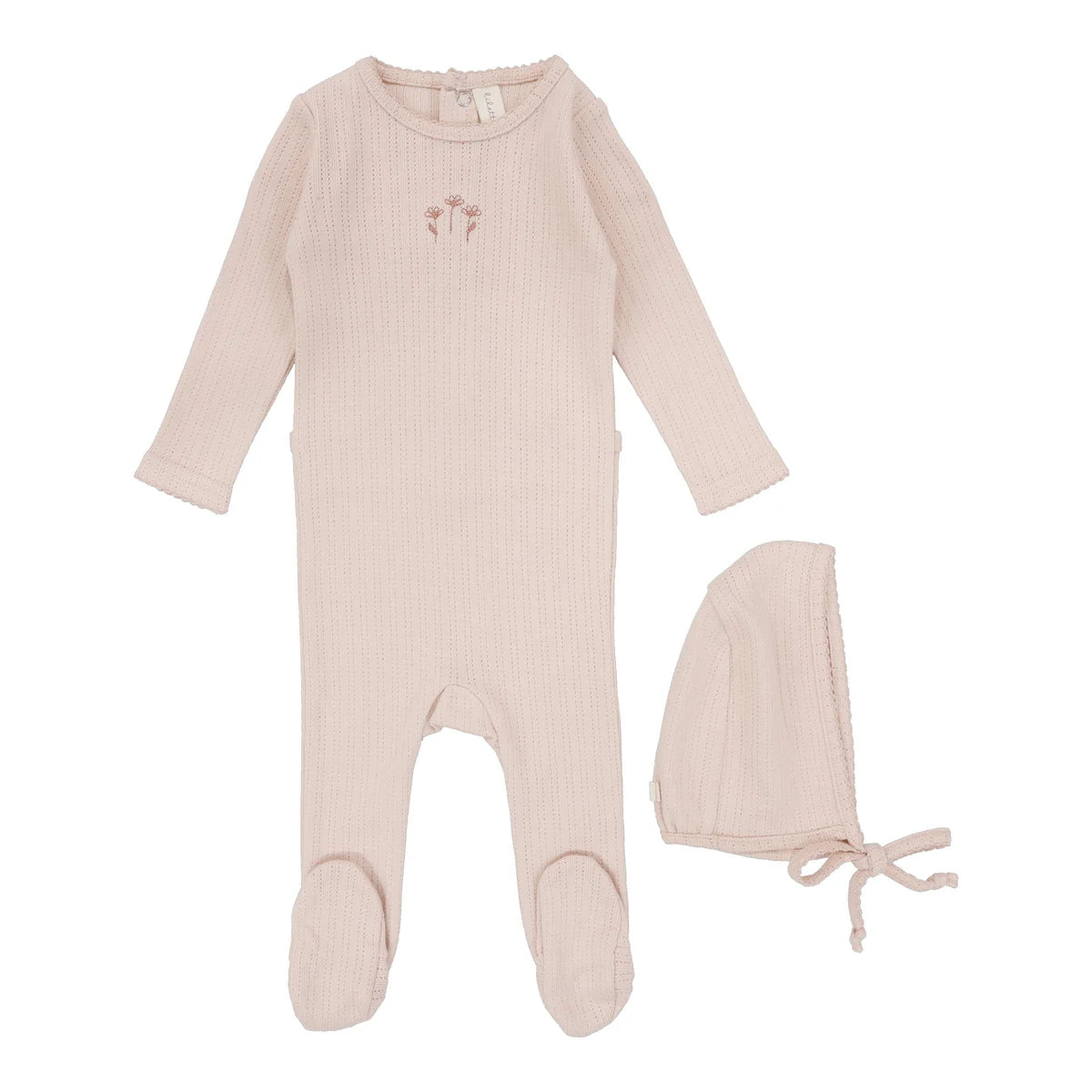 Striped Pointelle Footie Set