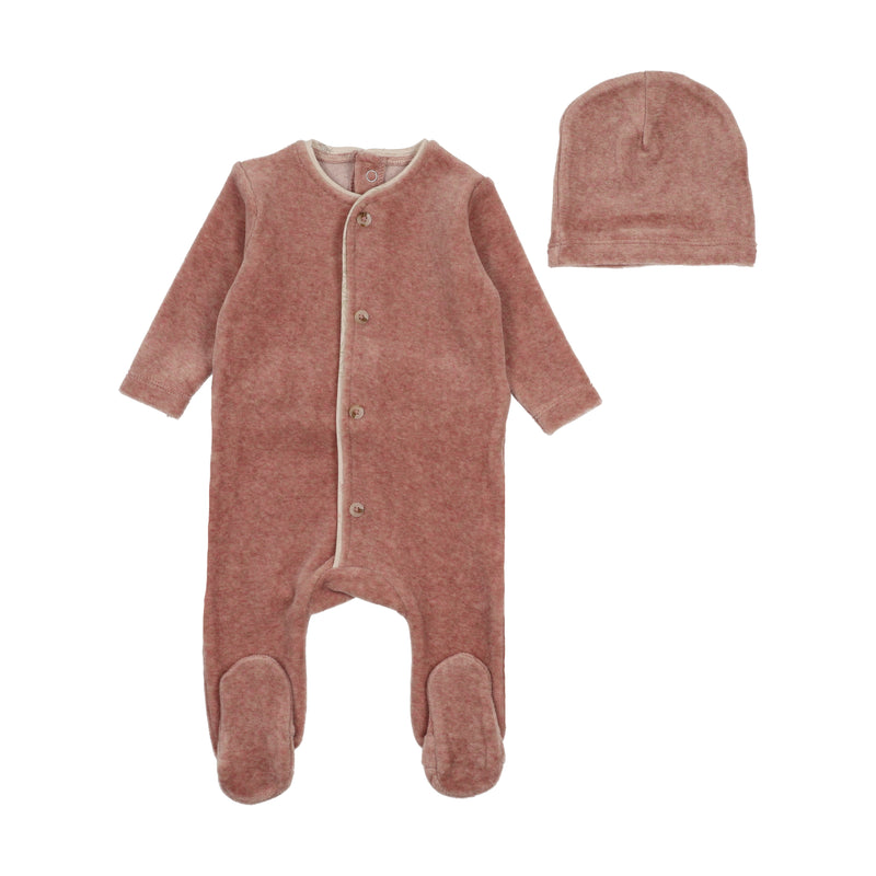 Velour Footie & Beanie