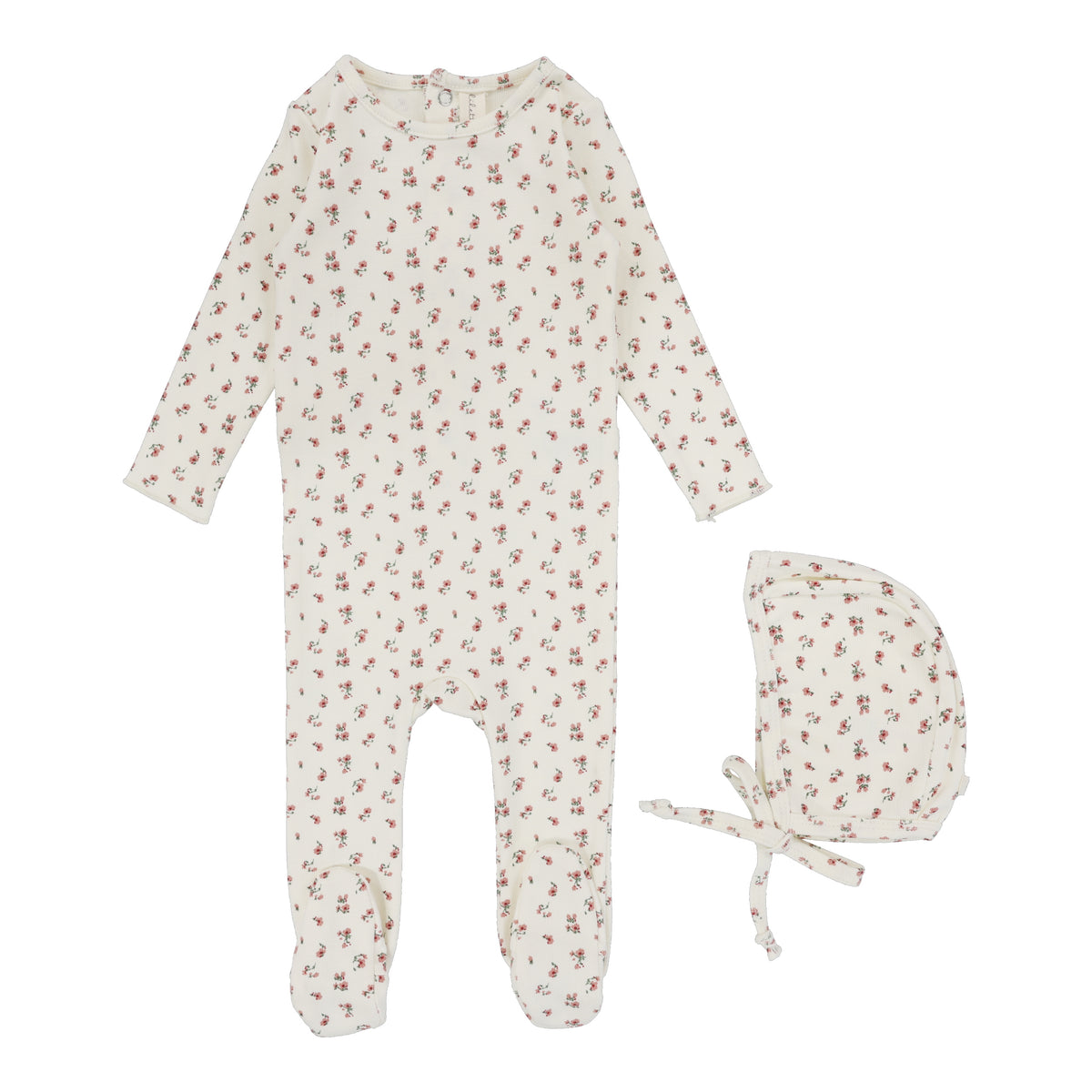 Vintage Floral Footie Set