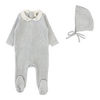 Velour Collar Footie Set