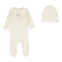 Pointelle Emblem Footie Set