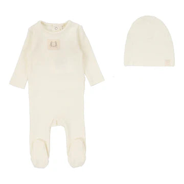 Pointelle Emblem Footie Set